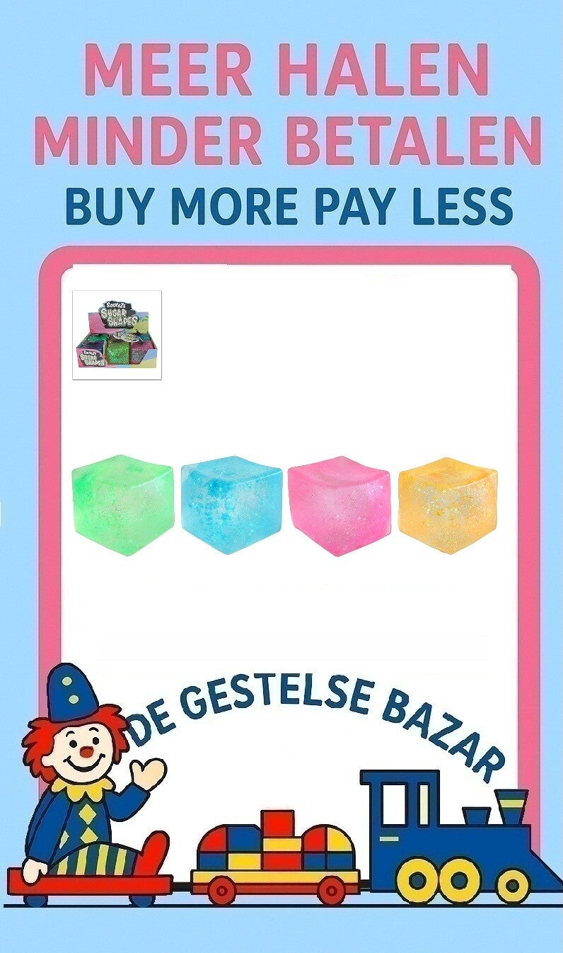 Art Nr 625 Squeeze Mega Super Kubus ass.Kleuren 7x7x7cm 3+