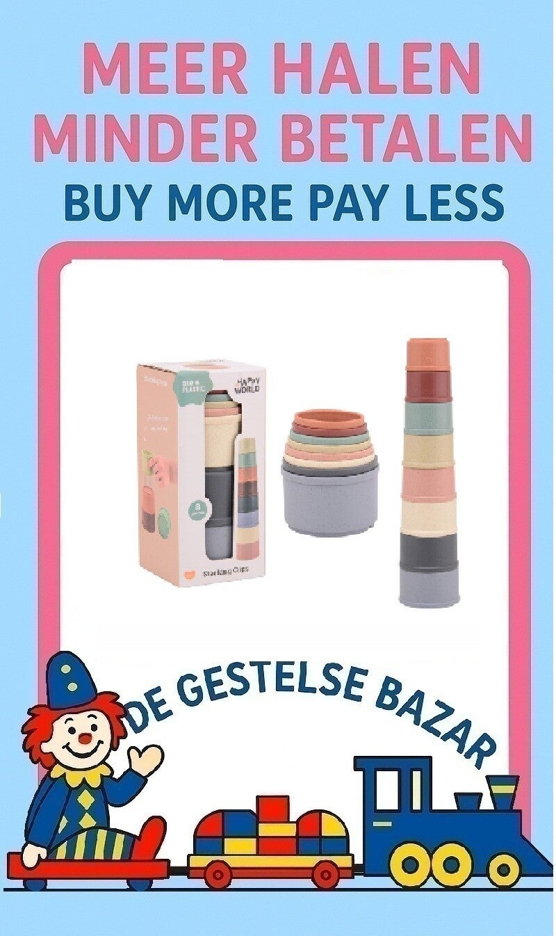 Art Nr 619 Happy World Bio Plastic 8dlg Stapelbeker set 0mnd+