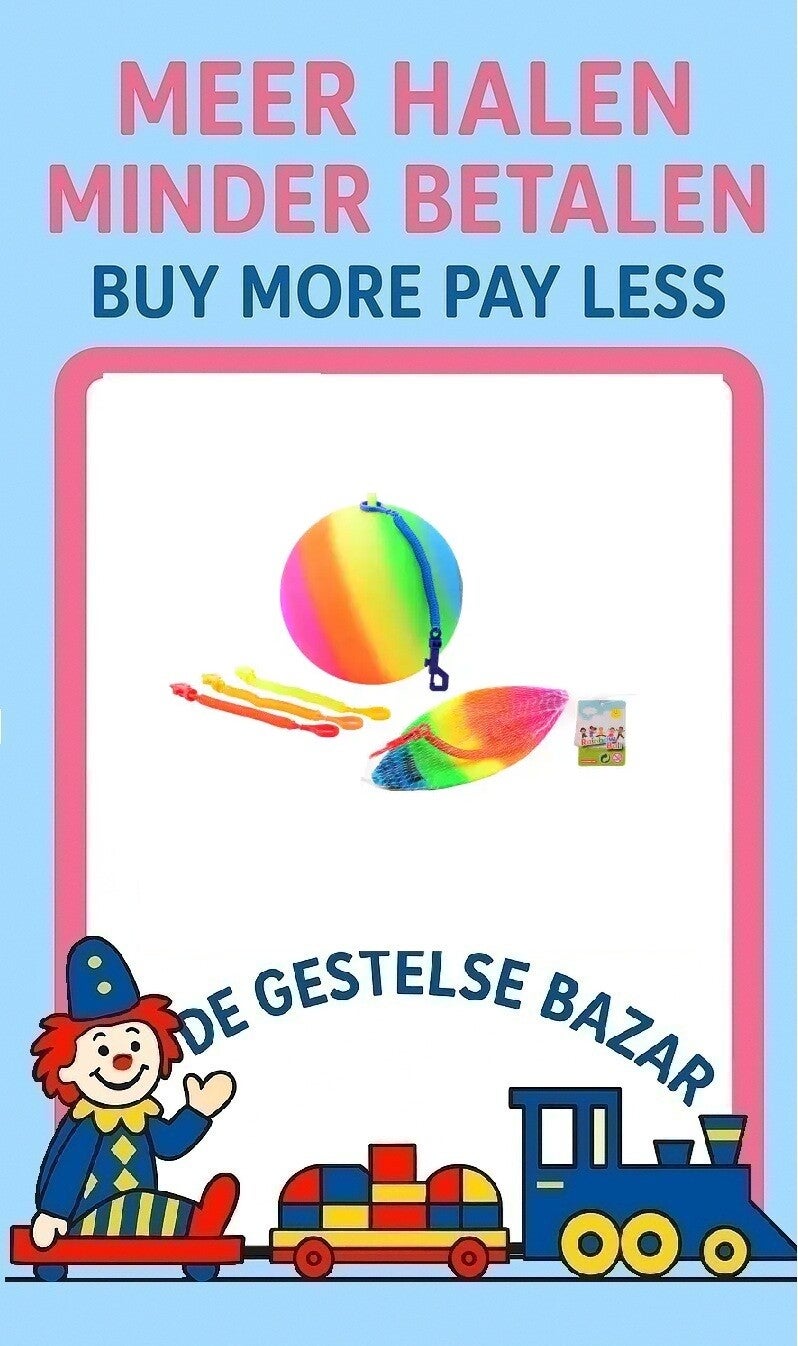 art nr 048 Regenboog bal maat 5 met Trainigskoord 3+