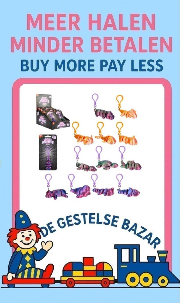 Art nr 145 Wizz Toyts Sculptura 3D Metallic Look Animals Sleutelhanger assorti