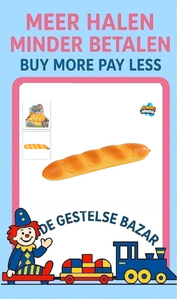 Art nr 639 JUMBO Squeeze Baguette circa 8x8x37cm