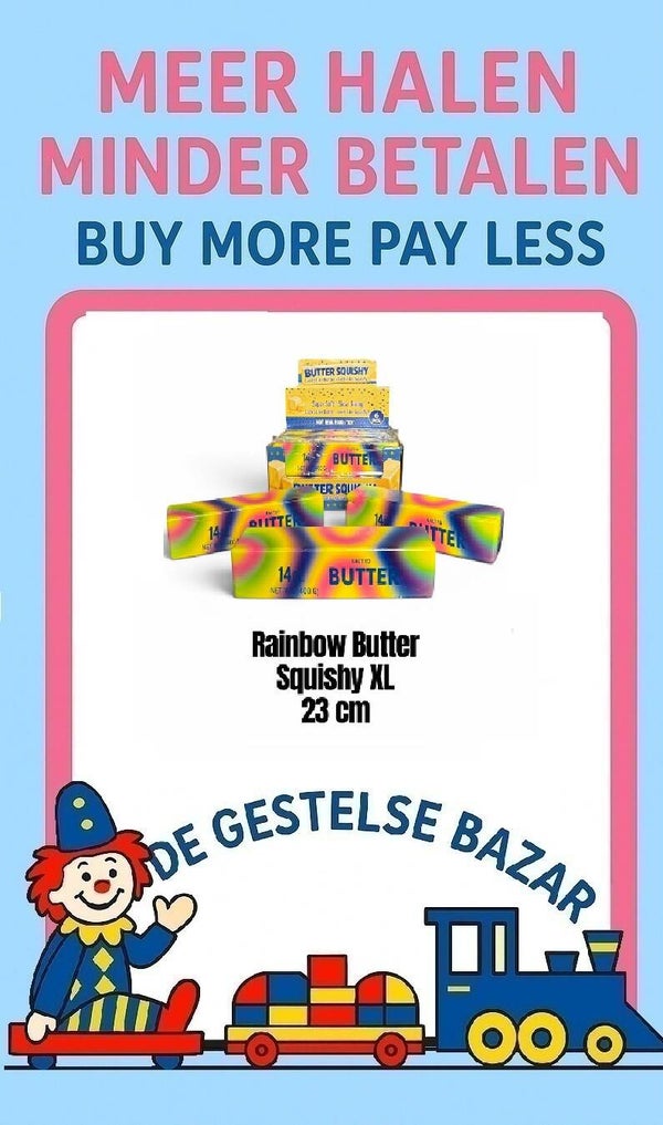 Art nr 503 Squishy Butter XL Rainbow Color circa 23cm 3+