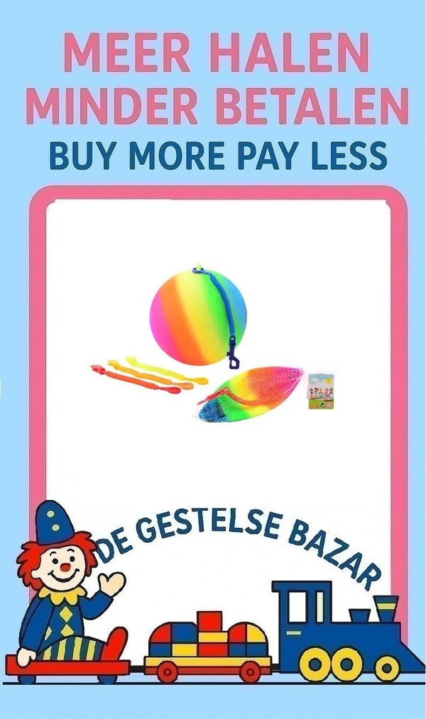 art nr 048 Regenboog bal maat 5 met Trainigskoord 3+