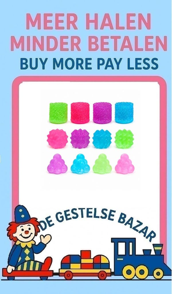 Art nr 665 Neon Squeeze Sugar Bubble Shapes circa 5cm assorti