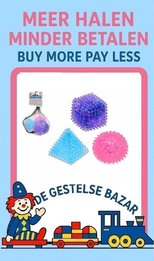 Art Nr 633 Glamour Squishy Antistress Knijpvormpje Netje 3stuks ass circa 4cm