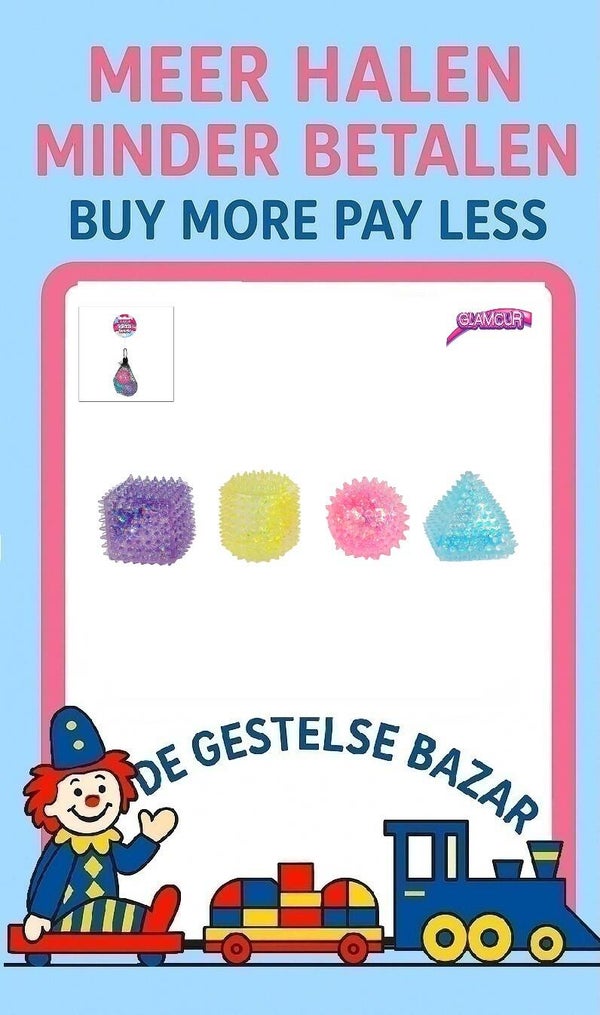 Art Nr 631 Glamour Squishy Antistress Knijpvormpje Netje 3stuks ass circa 4cm