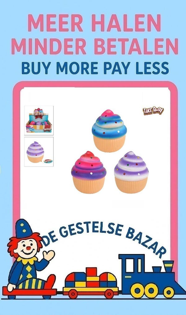 Art nr 491 Take Away Cupcake Squeeze circa 11cm Assorti