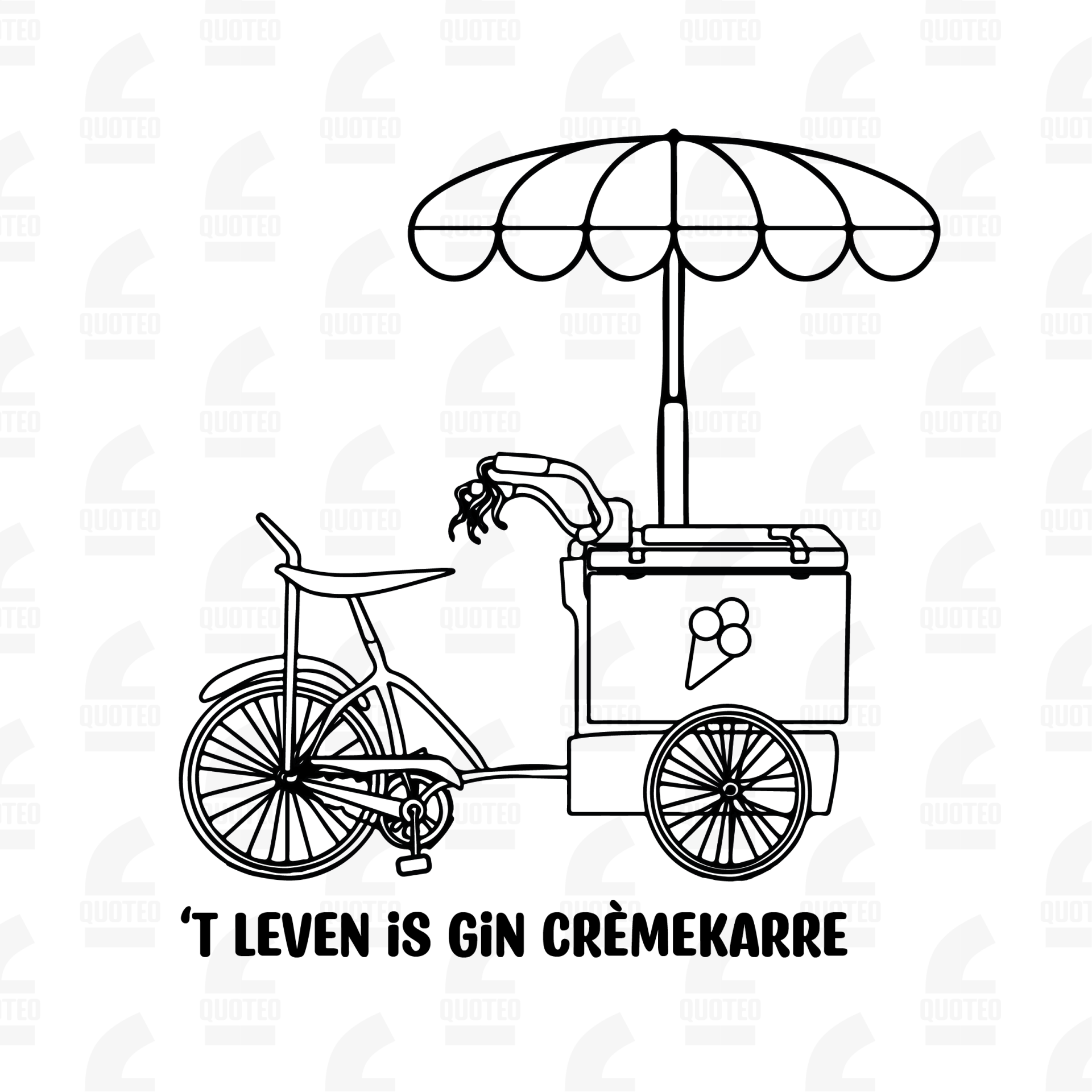 'T leven is gin crèmekarre