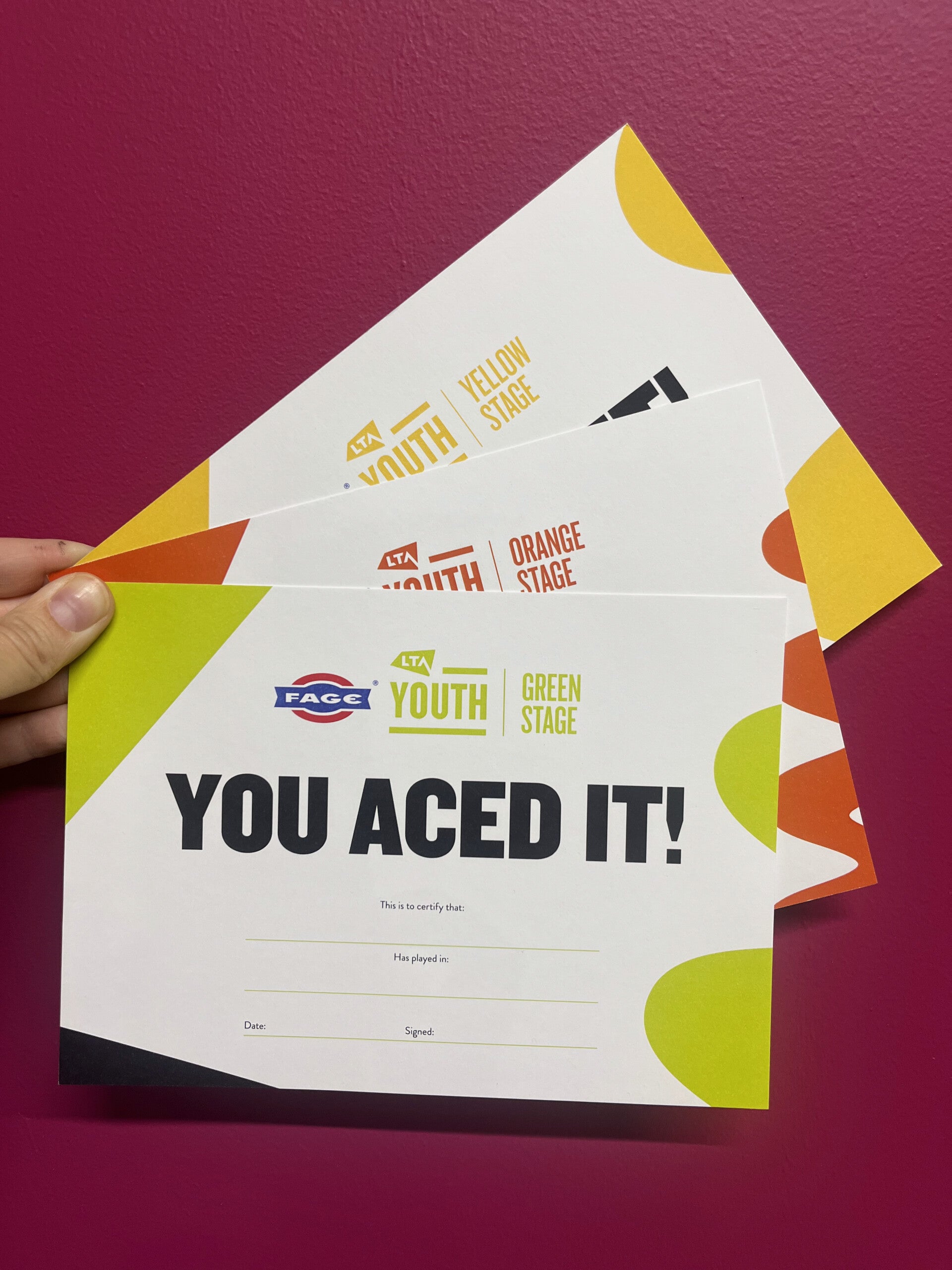 Professionally printed certificates featuring crisp typography and a polished, high quality finish.