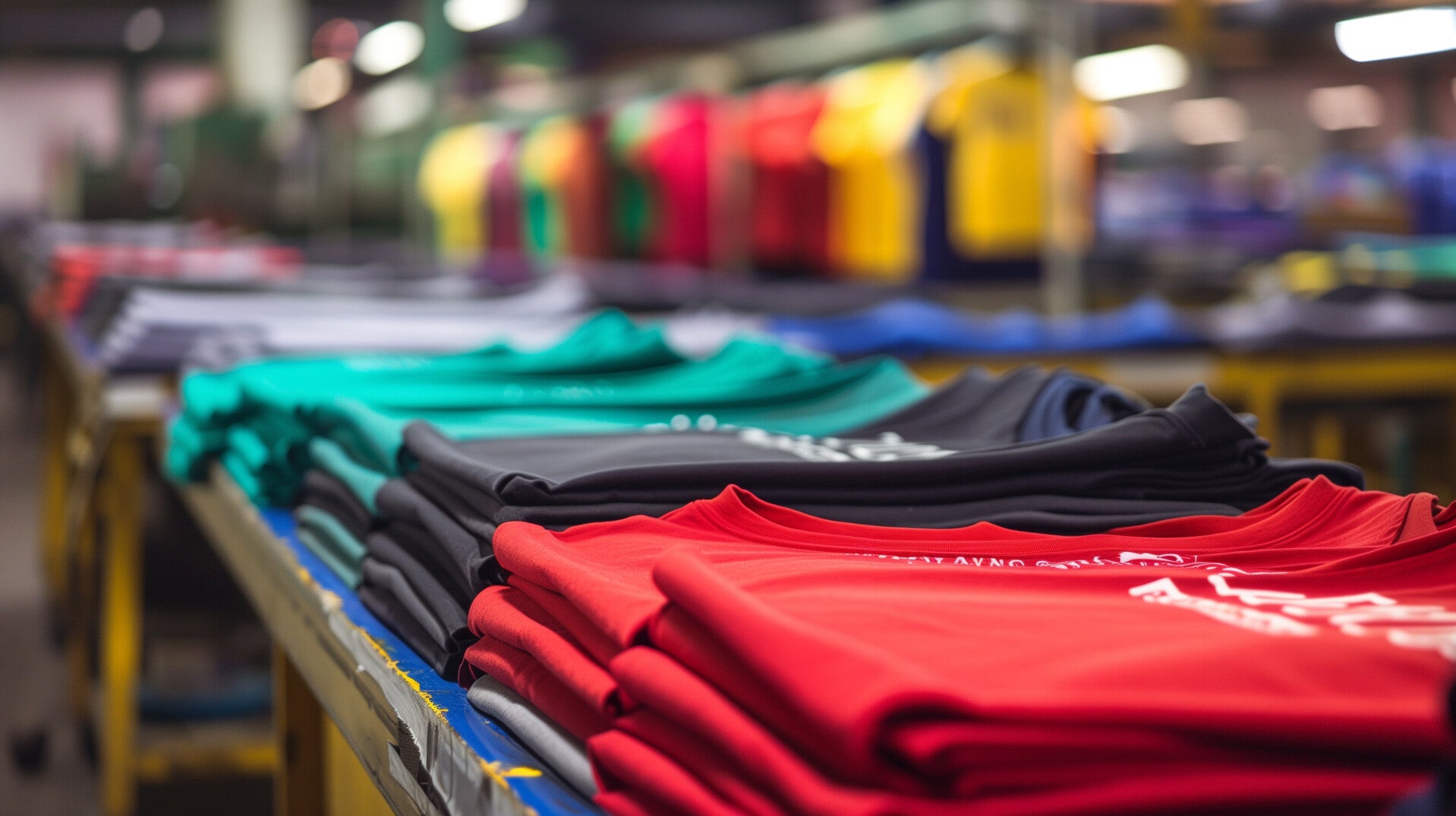 Rows of bespoke corporate merchandise and promotional items ready for eco-friendly pick and pack distribution.
