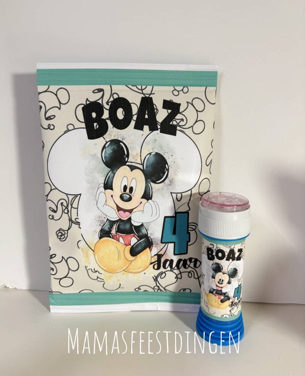 Chips met bellen blaas Mickey mouse