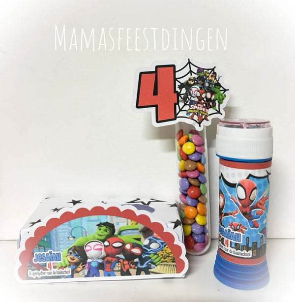 Smartie box met bellenblaas Spidey
