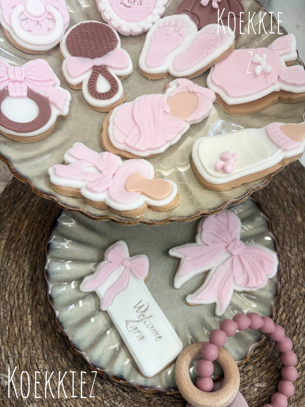 Geboorte koekjes set  little bows & Tiny toes
