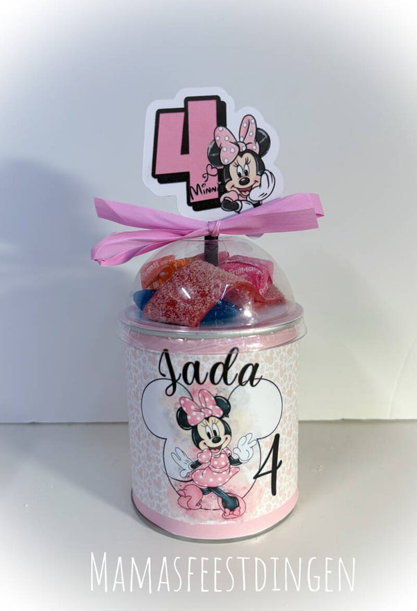 Pringels met snoepdeksel  Minnie mouse