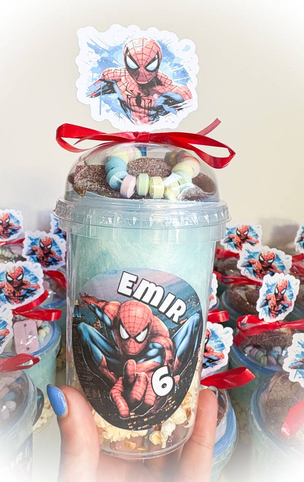 Suikerspin , popcorn en snoepbeker Spiderman
