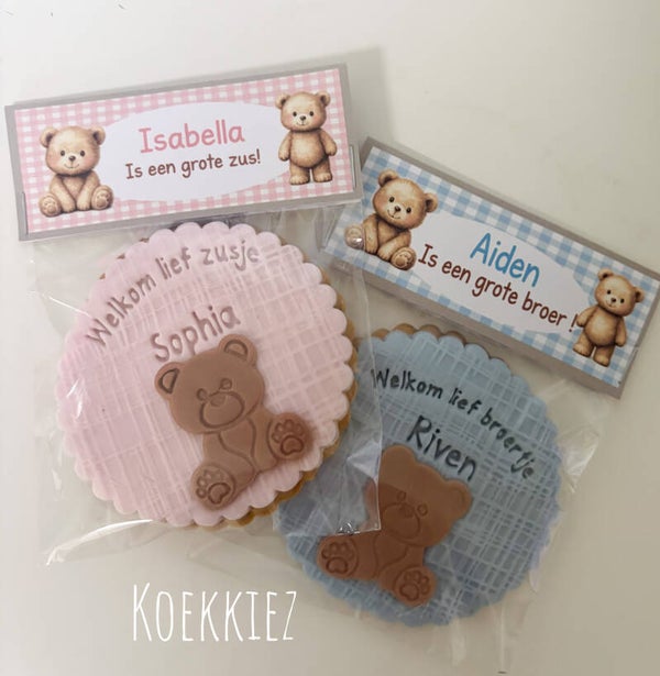 Geboorte traktatie koekjes beer