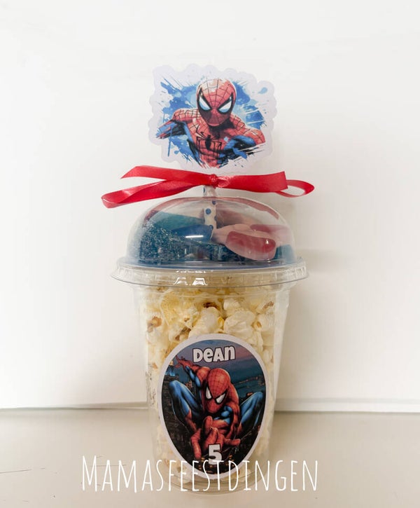 Beker popcorn xl met snoep Spiderman