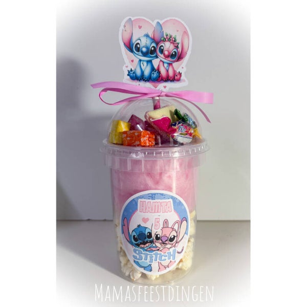Suikerspin / popcorn en snoepbeker stitch