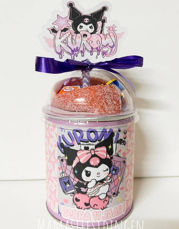 Pringles met snoepdeksel Kuromi