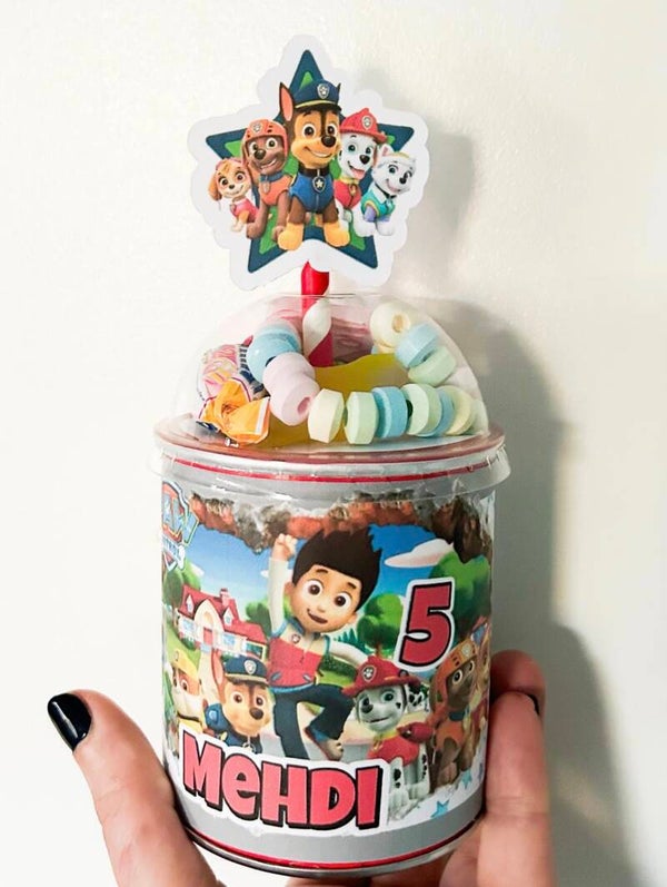 Pringles met snoep deksel,Paw Patrol
