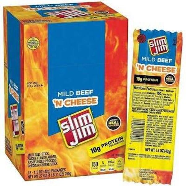 Slim Jim Snack Sticks - Pepperoni & Cheese, 1.05 oz