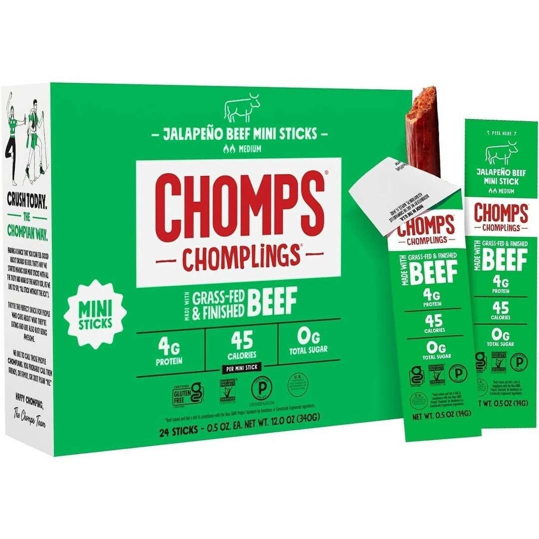 CHOMPS Chomplings Mini Beef Snack Sticks - Jalapeño SKU 5 units per case