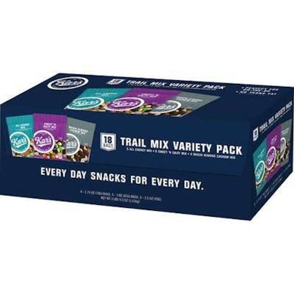 Kar's Trail Mix - Variety Pack, 2.75 oz, 18 Box