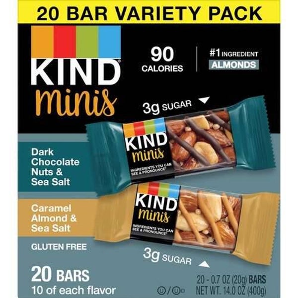 KIND Minis Bars - Variety Pack, 20 Bars  4 units per case