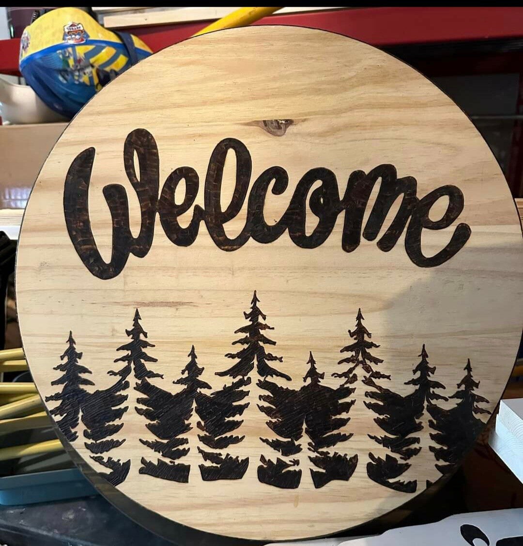 Custom wooden welcome sign