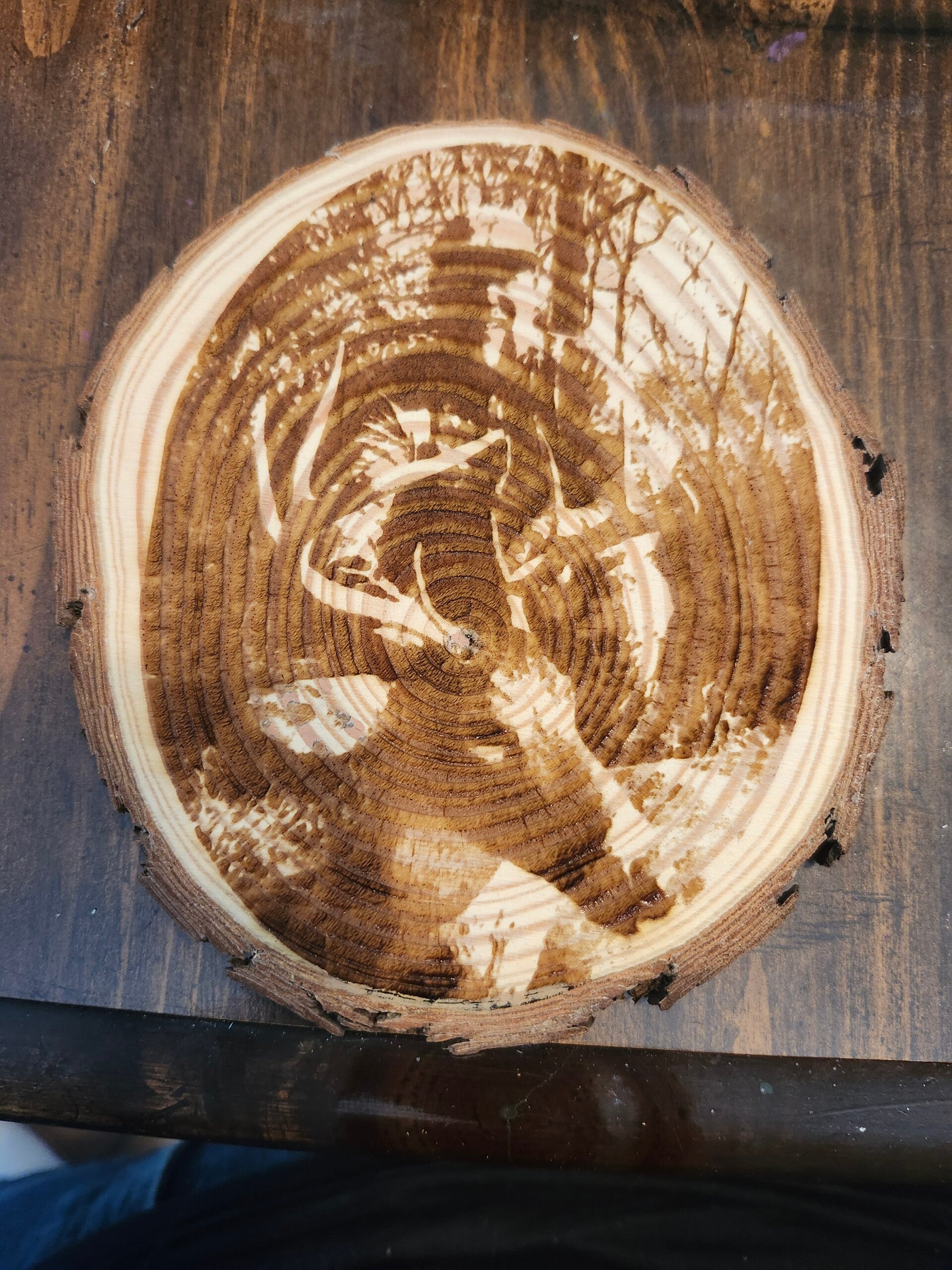 Engraved 5"x6" live edge picture