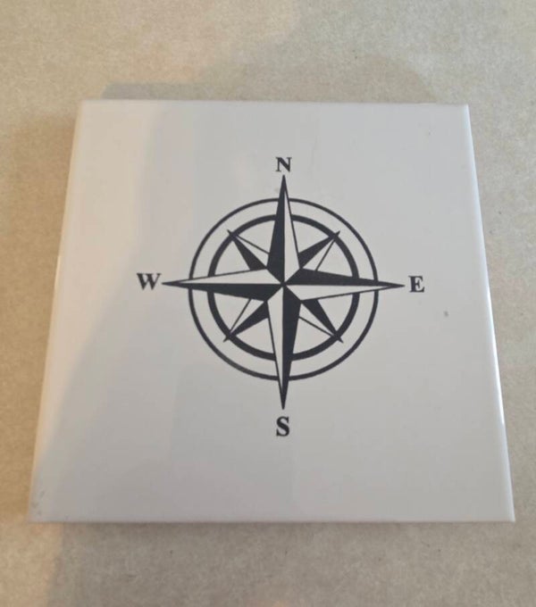 6x6 nautical compass rose