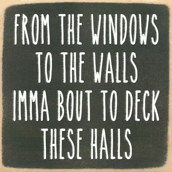 5x5 Deck These Halls Wood Sign