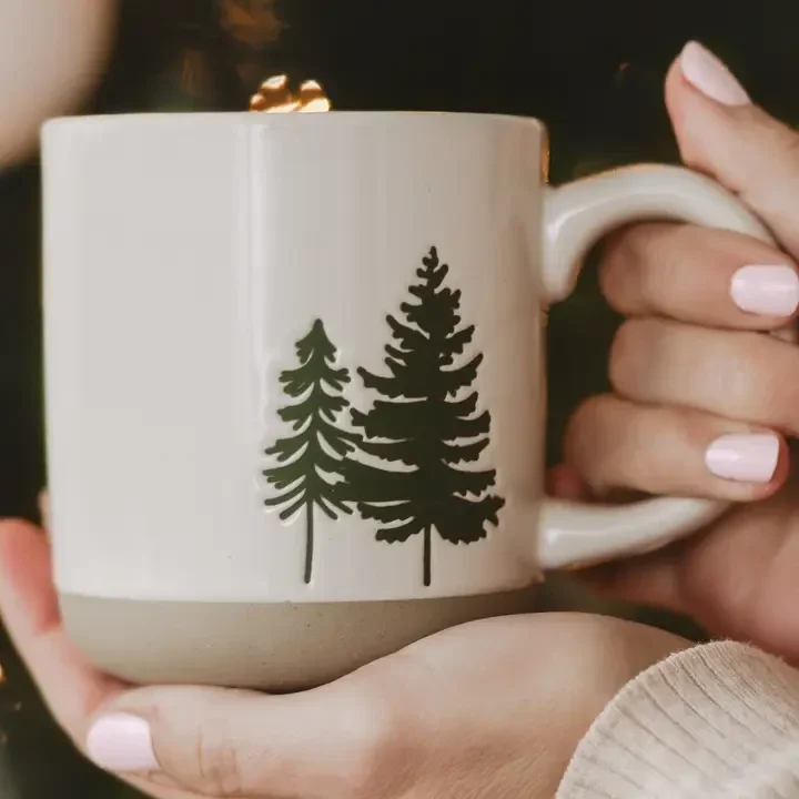 Green Trees Stoneware Mug