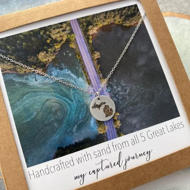 Michigan Sand Cutout Necklace