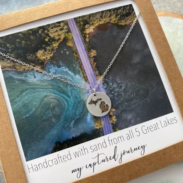 Michigan Sand Cutout Necklace
