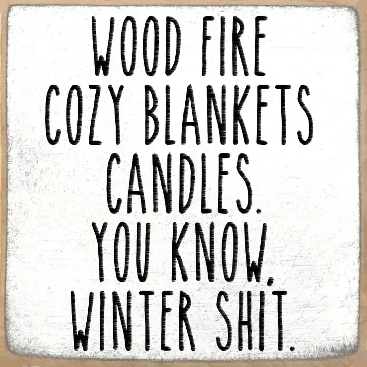 5x5 Winter Shit Wood Sign