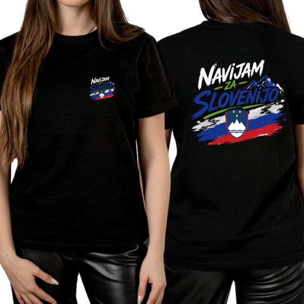 ČRNA ŠPORTNA KRATKA MAJICA SLOVENIJA 1
