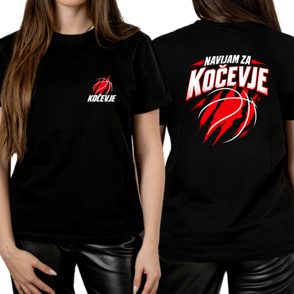 ✔️ČRNA BOMBAŽNA NAVIJAŠKA MAJICA KK KOČEVJE