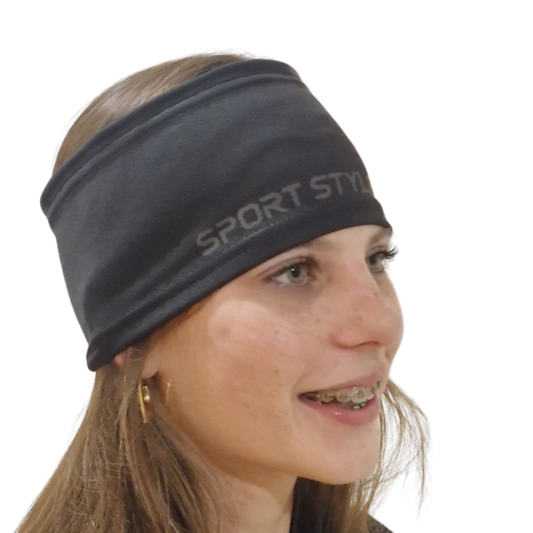 ŠPORTNI DVOBARVNI TRAK ZA UŠESA – ČRNO-SIV