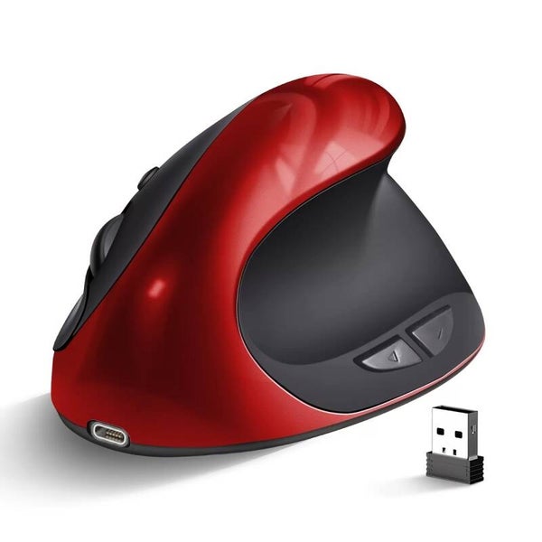 Ergonomic Vertical Wireless Mouse – Rechargeable Right-Handed Optical Mouse for Laptop & PC