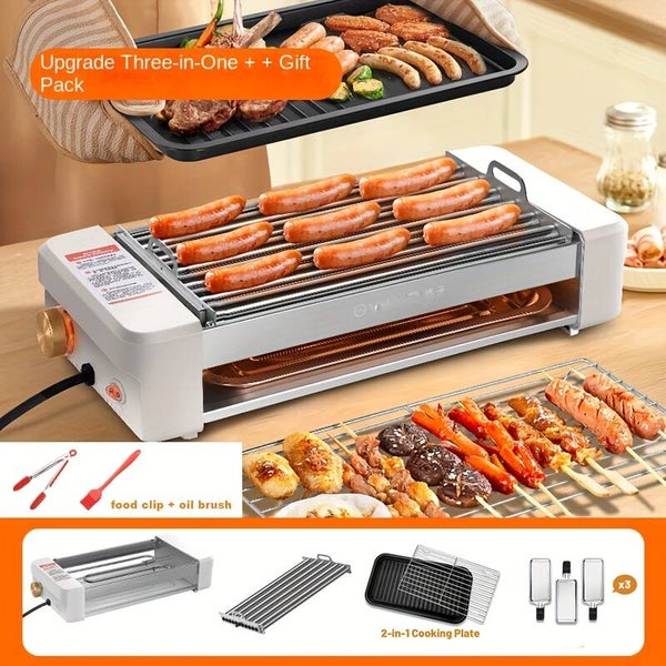 Sausage grill, 4 in 1, Countertop, Adjustable Temperature, Detachable Panel, Easy To Clean, Suitable For Kitchens  or garden party