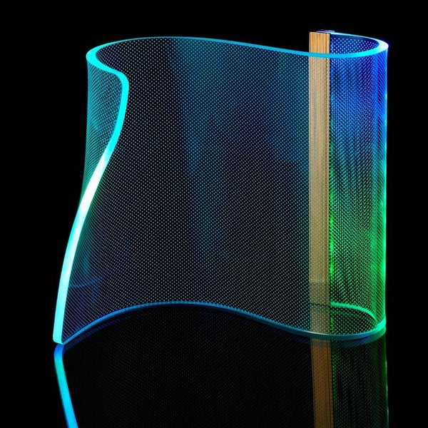 RGB LED Table Lamp with App & Remote Control, Dimmable Futuristic Desk Lamp for Gaming Room, Bedroom Ambient Mood Lighting