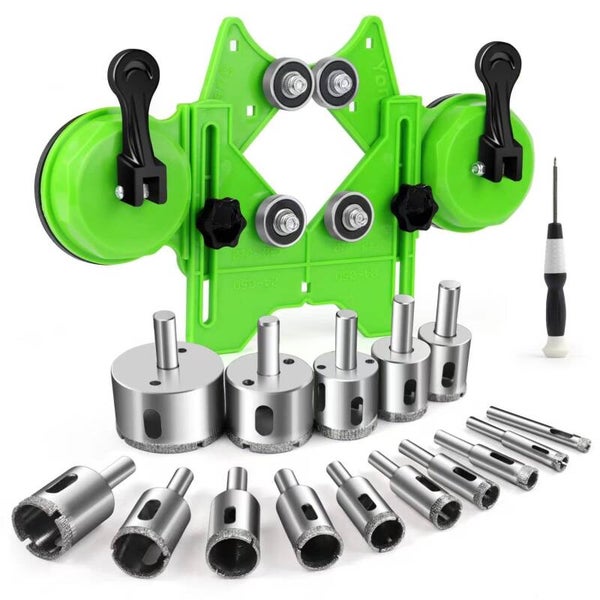Diamond Hole Saw Kit 17PCS Tile Drill Bits Sets with Double Suction Cups Hole Saw Guide Jig FixOther Products from nous (View All)