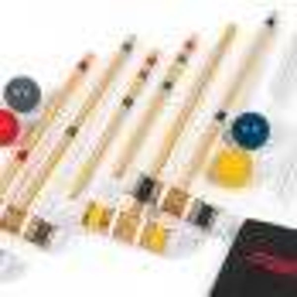 Outdoor Croquet Setof 4 Game with Carry Bag, Yellow/Red/White, 19-pk, All Ages, for Lawn Ga