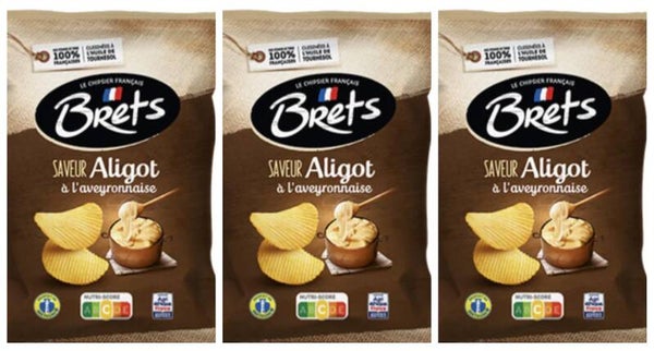 Brets Aligot Chips Aveyron Style 125gx 3 -Fromage   Made in France