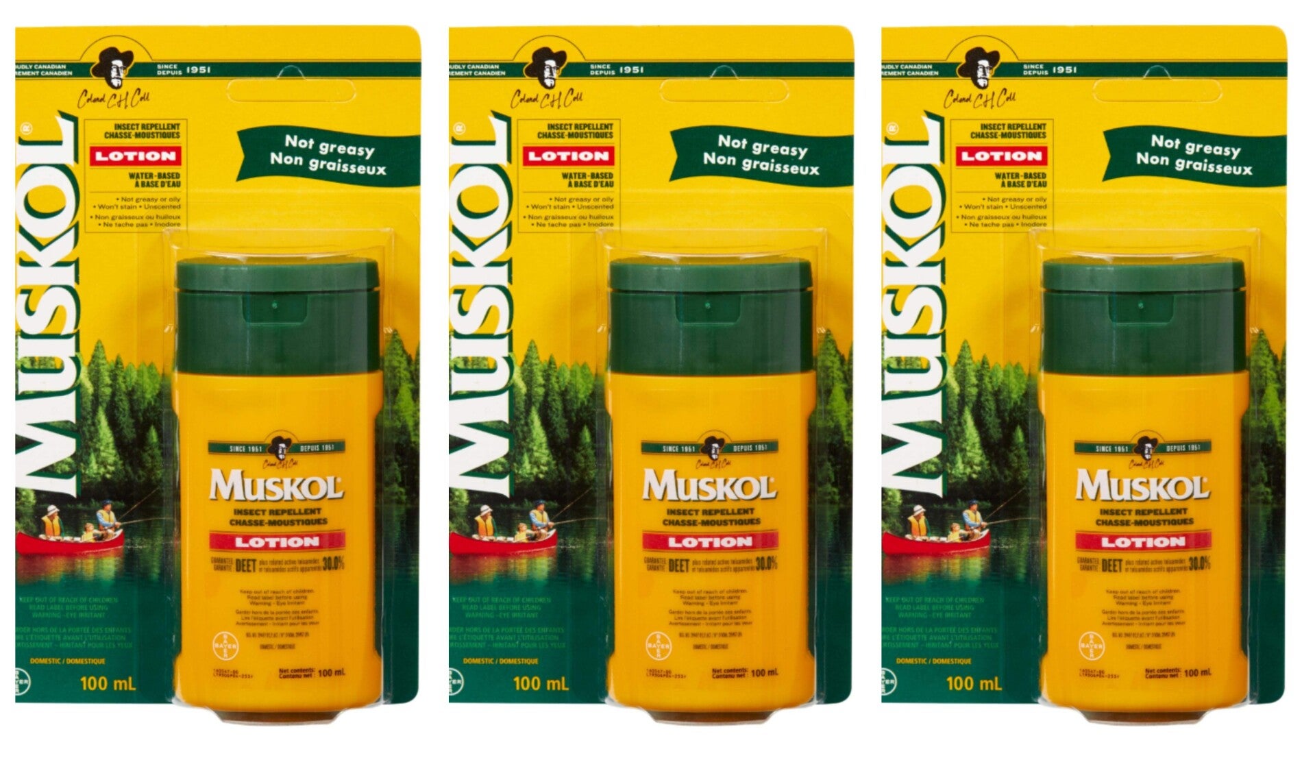 Muskol Insect Repellent 30% Deet Pump Spray 3x 100ml From Canada