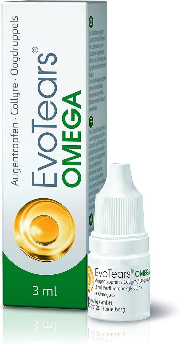 EvoTears® Omega Eye Drops for Dry and Irritated Eyes, with Omega 3 - From Germany