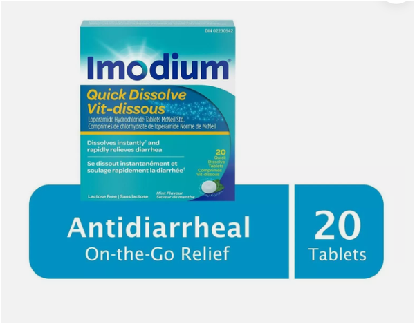 Imodium Quick Dissolve Mint Flavor 20 Tablets   From canada