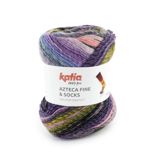 Socks & More   13   Lila - Groen - Kauwgom Roze
