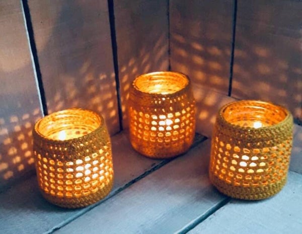 Kaarsenhouders oker geel